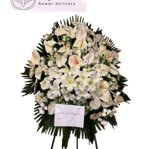 تاج گل ترحیم یک طبقه کد 1012