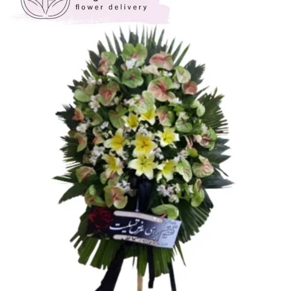 تاج گل یک طبقه فانتزی برای ترحیم کد 2022