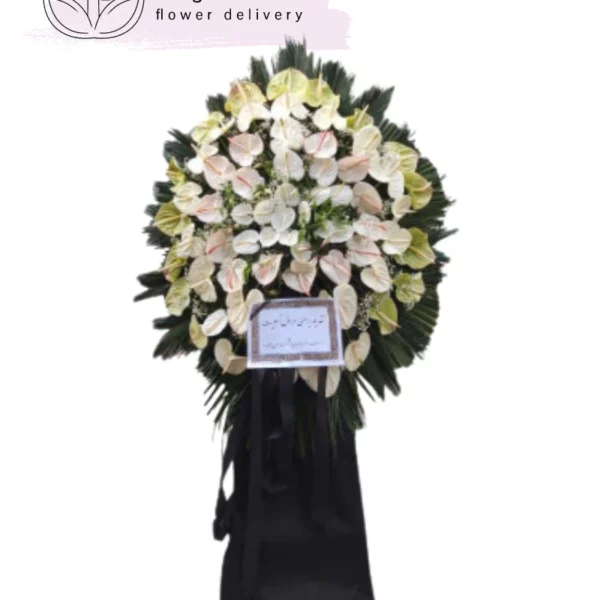 تاج گل ترحیم یک طبقه برای تسلیت کد 2025