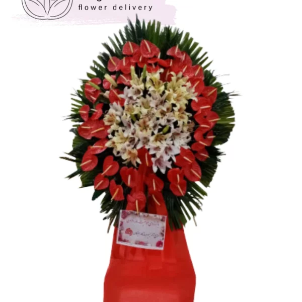 تاج گل یک طبقه فانتزی برای تبریک و نمایشگاه کد 1073