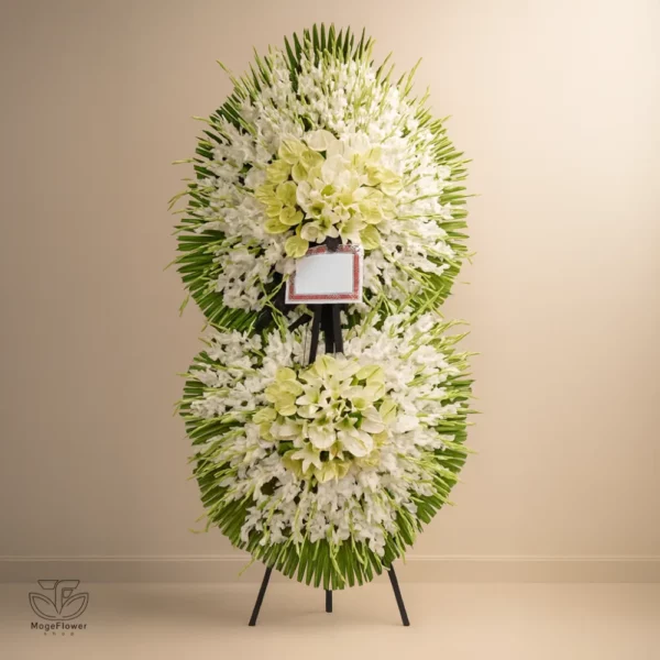 تاج گل 2 طبقه پرگل کد 3023