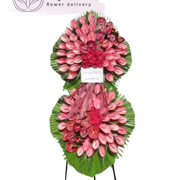 تاج گل دو طبقه افتتاحیه کد 3040