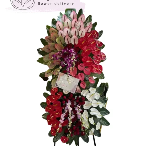 تاج گل دو طبقه آنتوریوم کد 3046