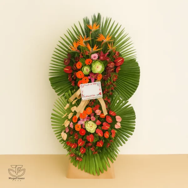 تاج گل دو ظبقه کد 3347